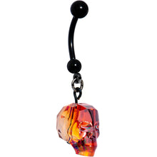 Load image into Gallery viewer, Handmade Red Skull Dangle Belly Ring Created with Crystals