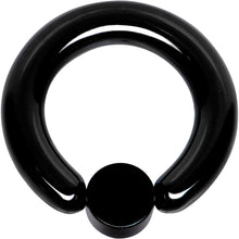 Load image into Gallery viewer, 6G 1/2 White Faux Opal 6mm Disc Black IP BCR Captive Ring