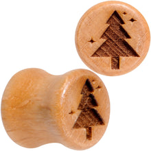 Load image into Gallery viewer, Organic Beechwood Christmas Tree Saddle Plug Set Sizes 8mm to 25mm
