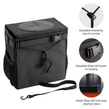 Load image into Gallery viewer, Ryhpez Car Trash Can with Lid - Car Trash Bag Hanging with Storage Pockets