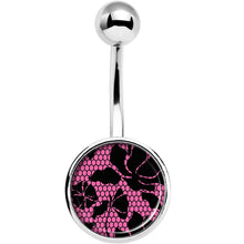 Load image into Gallery viewer, Pink Floral Lace Belly Ring