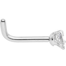 Load image into Gallery viewer, 18G 1/4 Clear Heart 3mm CZ Gem Steel L-Shape Nose Ring