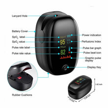 Load image into Gallery viewer, Finger Pulse Oximeter – Heart Rate & SPO2 Monitor