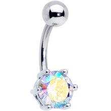 Load image into Gallery viewer, Blue Purple Aurora Clear CZ Gem Belly Ring Set of 4