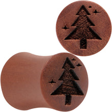 Load image into Gallery viewer, Organic Sawo Wood Christmas Tree Saddle Plug Set Sizes 8mm to 25mm