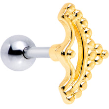 Load image into Gallery viewer, 16G 1/4 Gold Tone Crescent Bow Cartilage Tragus Earring