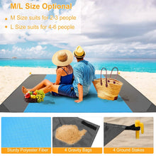 Load image into Gallery viewer, Sand Proof Picnic Blanket with 4 Anchors