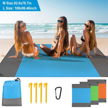 Load image into Gallery viewer, Sand Proof Picnic Blanket with 4 Anchors