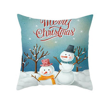 Load image into Gallery viewer, Santa Pillowcase Happy New Year 2022 Merry Christmas Gifts Xmas Decor Christmas 1PCS Pillow Case Sofa Decorative Santa Claus Xmas Throw Pillowcase Cotton Linen Square Cushion Pillow Covers For Home Cushion Cover 45x45CM