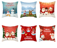 Load image into Gallery viewer, Santa Pillowcase Happy New Year 2022 Merry Christmas Gifts Xmas Decor Christmas 1PCS Pillow Case Sofa Decorative Santa Claus Xmas Throw Pillowcase Cotton Linen Square Cushion Pillow Covers For Home Cushion Cover 45x45CM