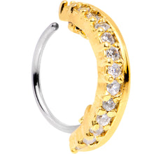 Load image into Gallery viewer, 20G Clear CZ Gem Gold Tone Sleek Seamless Circular Ring