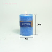 Load image into Gallery viewer, Scented Candles Soy Wax Coconut Oil Smokeless Blue Pillar Candles Smokeless Clean Burning Décor for Home Wedding Church Events