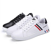 Load image into Gallery viewer, School Casual Leather Mens Sneakers Fashion Flat Outdoor Sneakers Classic Sports Flat Low Top Sneaker Lace-up Fashion Walking Jogging Non Slip Athletic Comfortable Mens Sneakers