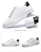 Load image into Gallery viewer, School Casual Leather Mens Sneakers Fashion Flat Outdoor Sneakers Classic Sports Flat Low Top Sneaker Lace-up Fashion Walking Jogging Non Slip Athletic Comfortable Mens Sneakers
