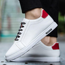 Load image into Gallery viewer, School Casual Leather Mens Sneakers Fashion Flat Outdoor Sneakers Classic Sports Flat Low Top Sneaker Lace-up Fashion Walking Jogging Non Slip Athletic Comfortable Mens Sneakers