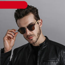 Load image into Gallery viewer, Semi Rimless Frame Driving Sunglasses Men Black Business Design Sun Glasses Stylish Cool Polarized Sunglasses For Men Retro Frame New Driving Sunglasses Outdoor Round Shaped Elegant Shades Comfortable Eyewear