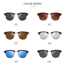 Load image into Gallery viewer, Semi Rimless Frame Driving Sunglasses Men Black Business Design Sun Glasses Stylish Cool Polarized Sunglasses For Men Retro Frame New Driving Sunglasses Outdoor Round Shaped Elegant Shades Comfortable Eyewear