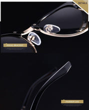 Load image into Gallery viewer, Semi Rimless Frame Driving Sunglasses Men Black Business Design Sun Glasses Stylish Cool Polarized Sunglasses For Men Retro Frame New Driving Sunglasses Outdoor Round Shaped Elegant Shades Comfortable Eyewear