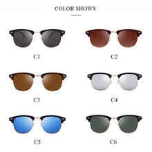 Load image into Gallery viewer, Semi Rimless Frame Driving Sunglasses Men Black Business Design Sun Glasses Stylish Cool Polarized Sunglasses For Men Retro Frame New Driving Sunglasses Outdoor Round Shaped Elegant Shades Comfortable Eyewear