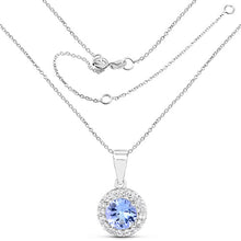 Load image into Gallery viewer, 3.77 Carat Genuine Tanzanite and White Topaz .925 Sterling Silver 3 Piece Jewelry Set (Ring, Earrings, and Pendant w/ Chain)