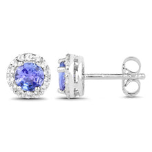 Load image into Gallery viewer, 3.77 Carat Genuine Tanzanite and White Topaz .925 Sterling Silver 3 Piece Jewelry Set (Ring, Earrings, and Pendant w/ Chain)