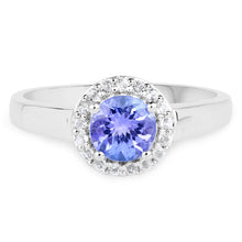 Load image into Gallery viewer, 3.77 Carat Genuine Tanzanite and White Topaz .925 Sterling Silver 3 Piece Jewelry Set (Ring, Earrings, and Pendant w/ Chain)
