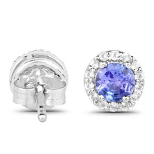 Load image into Gallery viewer, 3.77 Carat Genuine Tanzanite and White Topaz .925 Sterling Silver 3 Piece Jewelry Set (Ring, Earrings, and Pendant w/ Chain)