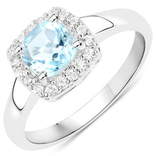 Load image into Gallery viewer, 4.62 Carat Genuine Blue Topaz and White Topaz .925 Sterling Silver 3 Piece Jewelry Set (Ring, Earrings, and Pendant w/ Chain)