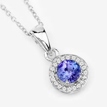 Load image into Gallery viewer, 1.05 Carat Genuine Tanzanite and White Topaz .925 Sterling Silver Pendant