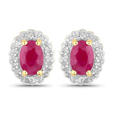 Load image into Gallery viewer, 1.94 Carat Genuine Johnson Ruby and White Topaz .925 Sterling Silver Jewelry Set