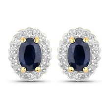 Load image into Gallery viewer, 1.96 Carat Genuine Black Blue Sapphire and White Topaz .925 Sterling Silver Jewelry Set