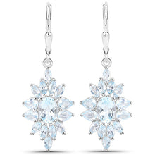 Load image into Gallery viewer, 19.18 Carat Genuine Blue Topaz .925 Sterling Silver 3 Piece Jewelry Set (Ring, Earrings, and Pendant w/ Chain)