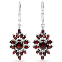 Load image into Gallery viewer, 20.24 Carat Genuine Garnet .925 Sterling Silver 3 Piece Jewelry Set (Ring, Earrings, and Pendant w/ Chain)