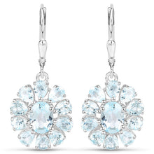 Load image into Gallery viewer, 14.02 Carat Genuine Blue Topaz and White Topaz .925 Sterling Silver 3 Piece Jewelry Set (Ring, Earrings, and Pendant w/ Chain)