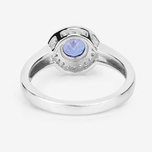 Load image into Gallery viewer, 1.05 Carat Genuine Tanzanite and White Topaz .925 Sterling Silver Ring