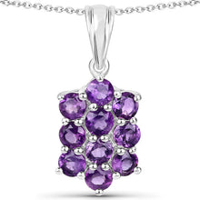 Load image into Gallery viewer, 6.80 Carat Genuine Amethyst .925 Sterling Silver 3 Piece Jewelry Set (Ring, Earrings, and Pendant w/ Chain)