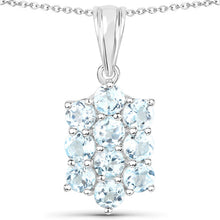 Load image into Gallery viewer, 8.80 Carat Genuine Blue Topaz .925 Sterling Silver 3 Piece Jewelry Set (Ring, Earrings, and Pendant w/ Chain)