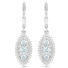 Load image into Gallery viewer, 4.50 Carat Genuine Blue Topaz and White Topaz .925 Sterling Silver 3 Piece Jewelry Set (Ring, Earrings, and Pendant w/ Chain)