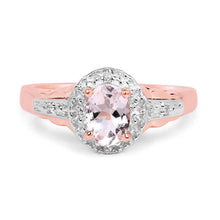 Load image into Gallery viewer, 2.28 Carat Genuine Morganite and White Topaz .925 Sterling Silver 3 Piece Jewelry Set (Ring, Earrings, and Pendant w/ Chain)