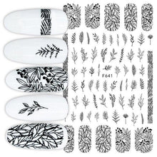 Load image into Gallery viewer, Sexy Lady Pattern 3D Nail Stickers Character Image Decals Slider Valentine Black White Nail Art Decoration Strip Line Nail Decal Self-Adhesive 3D Wave Design Decoration for Women Girls Art Stickers Decal Decoration Metallic Curve Strip Line Nail