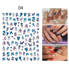 Load image into Gallery viewer, Sexy Lady Pattern 3D Nail Stickers Character Image Decals Slider Valentine Black White Nail Art Decoration Strip Line Nail Decal Self-Adhesive 3D Wave Design Decoration for Women Girls Art Stickers Decal Decoration Metallic Curve Strip Line Nail