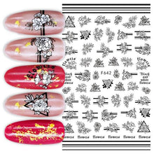 Load image into Gallery viewer, Sexy Lady Pattern 3D Nail Stickers Character Image Decals Slider Valentine Black White Nail Art Decoration Strip Line Nail Decal Self-Adhesive 3D Wave Design Decoration for Women Girls Art Stickers Decal Decoration Metallic Curve Strip Line Nail