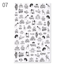 Load image into Gallery viewer, Sexy Lady Pattern 3D Nail Stickers Character Image Decals Slider Valentine Black White Nail Art Decoration Strip Line Nail Decal Self-Adhesive 3D Wave Design Decoration for Women Girls Art Stickers Decal Decoration Metallic Curve Strip Line Nail