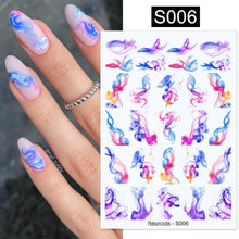 Load image into Gallery viewer, Sexy Lady Shaped 3D Nail Stickers Character Face Image Leaves Flower Decals Slider Black White Nail Art Decoration Manicure Decoration Nail Art Supplies 3D Self-Adhesive Nail Decals Designer Nail Stickers for Acrylic Nails