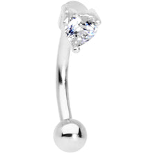 Load image into Gallery viewer, 5/16 Clear Heart CZ Gem Fashionista Curved Eyebrow Rook Earring