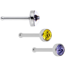 Load image into Gallery viewer, 20G Licensed NFL Baltimore Ravens Logo Nose Bone 3 Pack Set