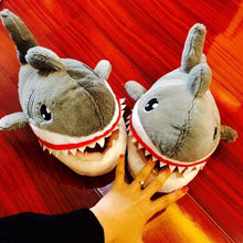 Load image into Gallery viewer, Shark Funny Shoes Girls Indoor Slippers Home Shoes Fashion Plush Warm Slippers Women Winter Cute Shark Cozy Women Slippers With Funny Face Memory Foam Non-Slip Rubber Sole Soft Slip On Home Shoes