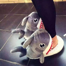 Load image into Gallery viewer, Shark Funny Shoes Girls Indoor Slippers Home Shoes Fashion Plush Warm Slippers Women Winter Cute Shark Cozy Women Slippers With Funny Face Memory Foam Non-Slip Rubber Sole Soft Slip On Home Shoes