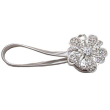 Load image into Gallery viewer, Shiny Flowers Magnetic Curtain Clip Tieback European Style Curtain Clasp Hanging Ball Rope Straps Home Decoration Accessories Crystal Curtain Magnetic Tieback Flower Curtain Clips Buckle with Stretchy Wire Rope For Home Office Decoration