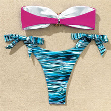 Load image into Gallery viewer, Shiny Rhinestone Strapless Bikini Female Women 2PCS Shiny Diamond Bikini Set Bra Swimsuit Bathing Suit Swimsuit Women Swimwear Two-pieces Luxury Bikini Set Bather Bathing Suit Swimwear